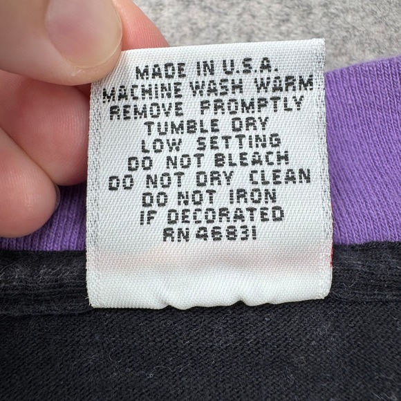 VTG‎ 80s Excalibur Hotel Casino Las Vegas Graphic T-Shirt XL Black Contrast Cuff - Picture 4 of 10